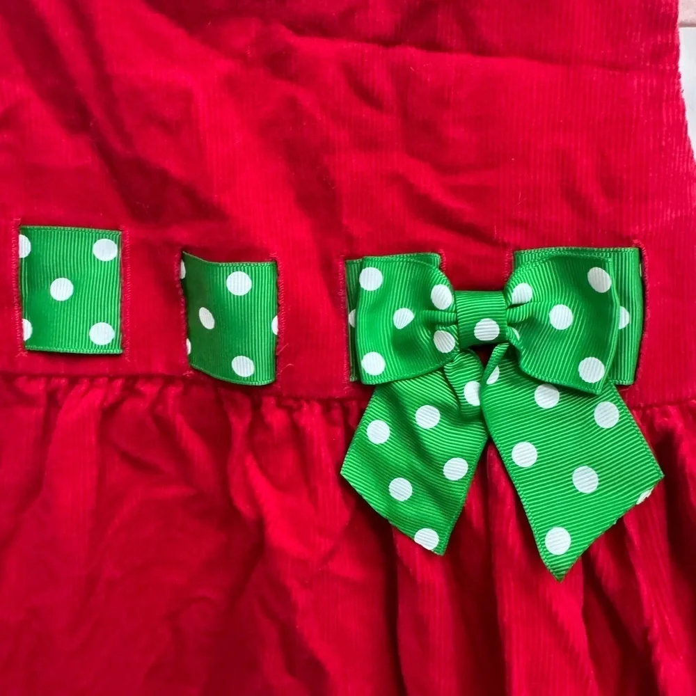 Bonnie Baby 24M Red & Green Christmas Holiday Girls Corduroy Tree Tank Top Dress